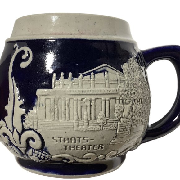 German WEKARA Pottery Mug / Cup Cobalt Blue # 5417 - Picture 1 of 5